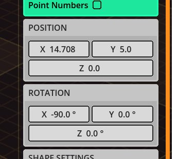 Position and Rotation fields for precise placement.