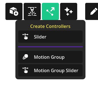 The Controller menu — add a Slider.