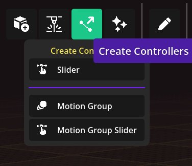 Add a Motion Group or Motion Group Slider from the Controllers menu.
