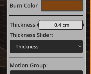 Drive Thickness from a slider to support multiple materials.